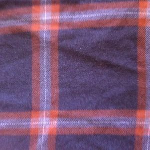 Vintage Wool Plaid Brown & Orange Scarf